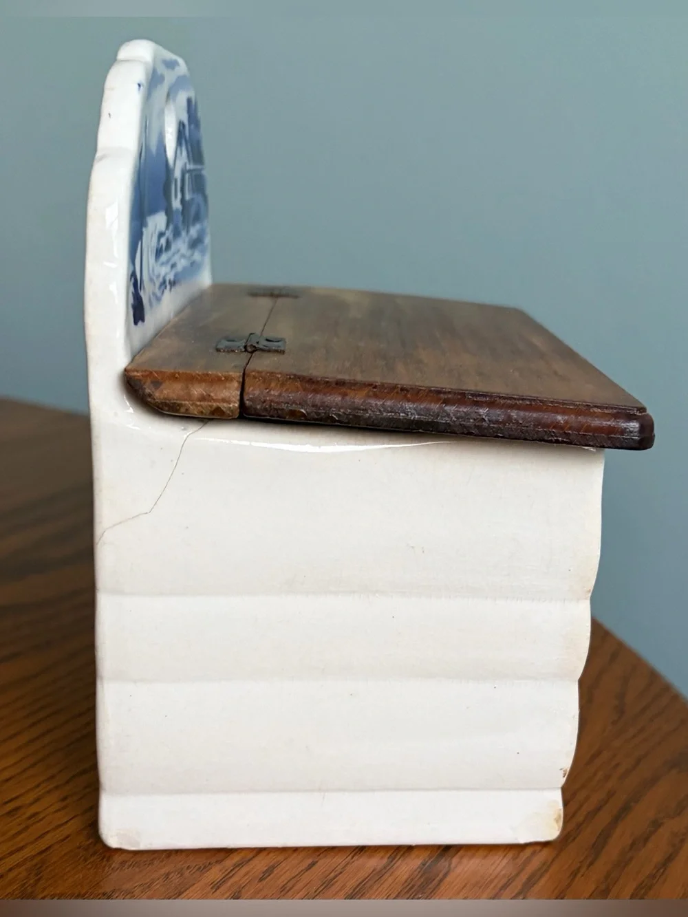 Vintage Delft-Style Salt Box Made in Germany